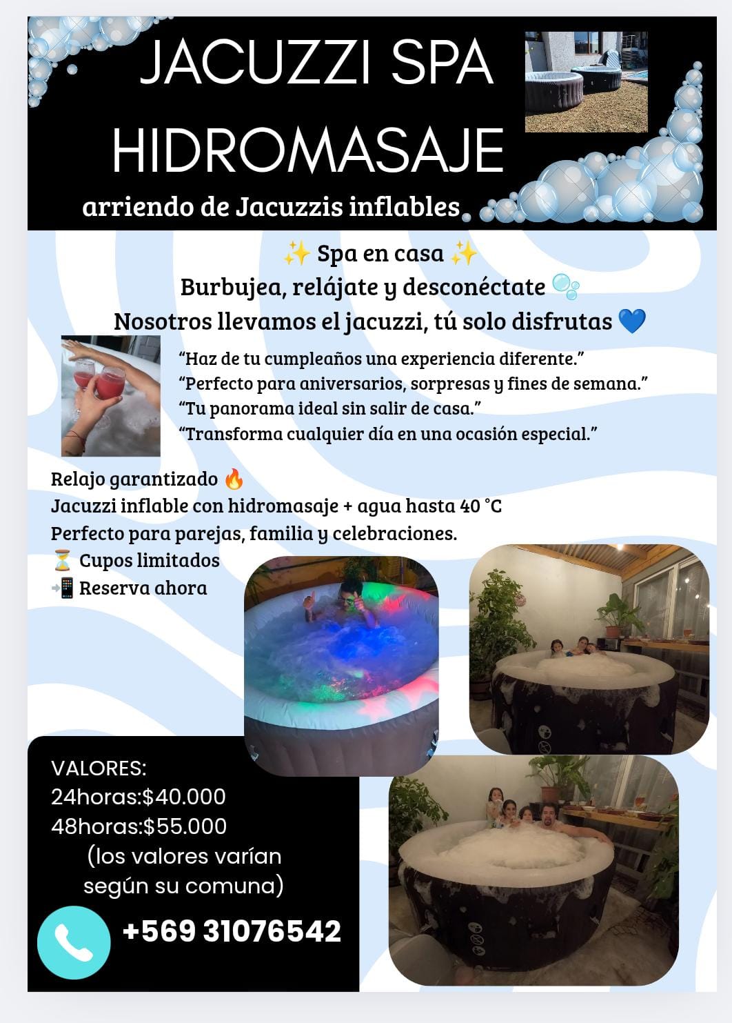 Arriendo de Jacuzzi Hidromasaje